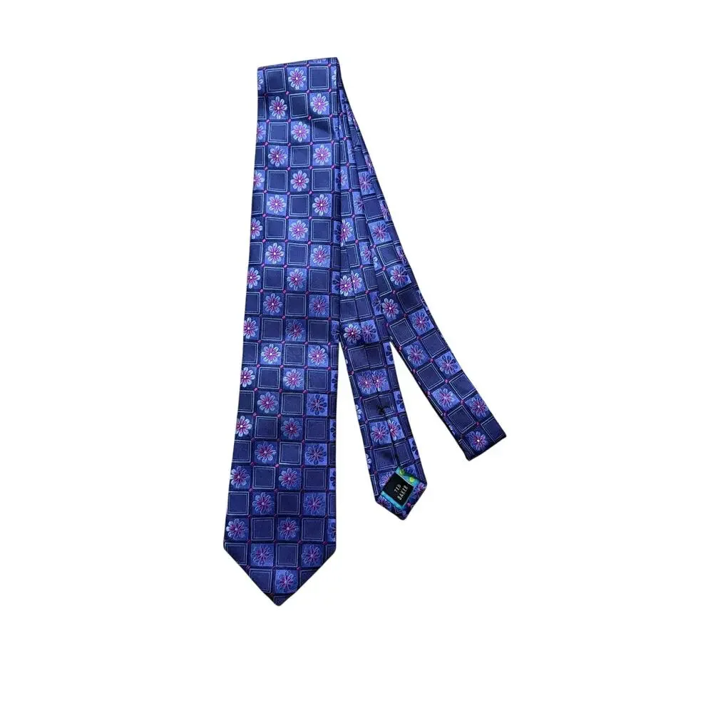 Ted Baker London Blue Floral Medallion 100% Silk Necktie